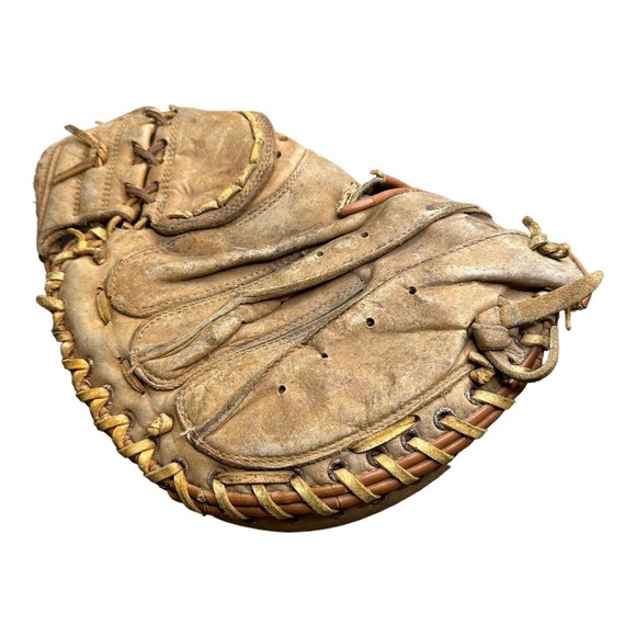 MacGregor Catchers Mitt RHT MM110 Flex Action Leather Dual Flex Hinge 18R - Picture 3 of 8
